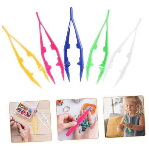 PHENOFICE Ergonomische Pinzette Aus Kunststoff 20-teilig Schmuckherstellungsset Pinzette Mit Flacher Spitze Für Stempel Basteln Perlen Schmuck PHENOFICE Ergonomische Pinzette Aus Kunststoff 20-teilig Schmuckherstellungsset Pinzette Mit Flacher Spitze Für Stempel Basteln Perlen Schmuck von PHENOFICE