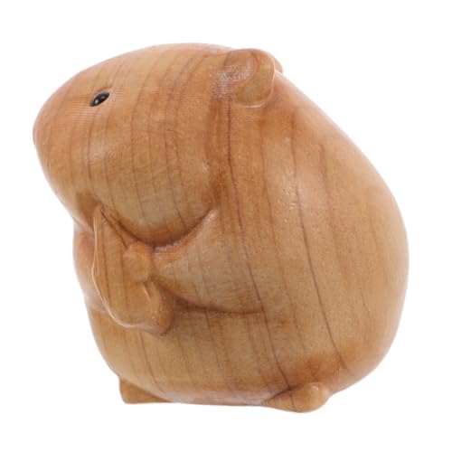 PHENOFICE Hamster-Ornament Formdekoration Hutmatten Plüschpuppen ungewöhnlich Mini-Möbelbeine deko Figur Holzschnitzskulptur exquisites Tiermodell Holzschnitzerei für den Haushalt Wohnkultur von PHENOFICE