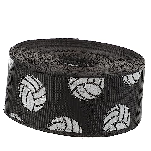 PHENOFICE Kasten Rugbyball-Band DIY Bastelband Baseballband Team-Uniform-Band Sportmannschaftsbänder Nähband seidenband ribbon Band zum Verpacken von Geschenken Schleifenband Polyester Black von PHENOFICE