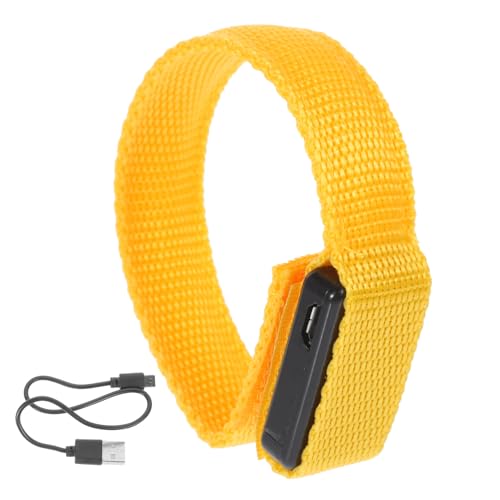 PHENOFICE LED-Leuchtarmband LED-Armband Kletter Armband Langlebiges Armband Gelbes Armband LED-Sicherheitsarmband der Blitz Armbänder blinkendes Sportarmband Leuchtendes Armband Stoff Yellow von PHENOFICE