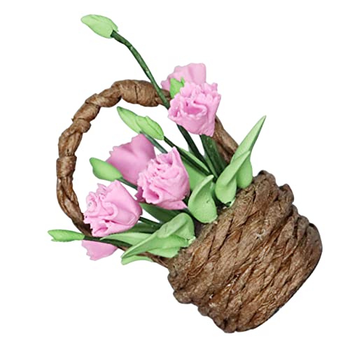 PHENOFICE Mini Blumenkorb 1 Stück Miniatur Bastel DIY Für Außengarten Szenen Ideal Für Kreative Gartenarrangements Und Miniatur Dekorationen Vielseitig Einsetzbar von PHENOFICE