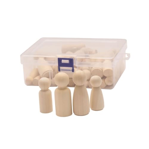 PHENOFICE Packung Mit 50 Stück unfertige Puppen einfache Steckpuppen Peg-Puppenkörper Art-Peg-Puppe Natürliche Holzpuppen für Kinder Holzpuppen-Set für Kinder Holz für DIY Puppe malen Bambus von PHENOFICE