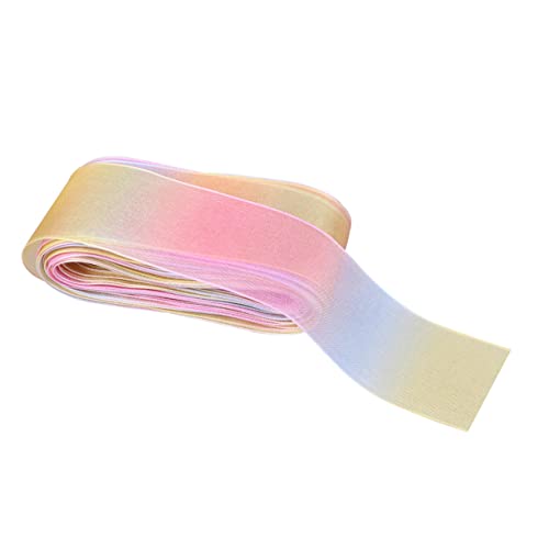 PHENOFICE Regenbogen bedrucktes Band seidenband ribbon ziernieten haar volumenclip haarstecker rainbow Kuchenband Chiffonbänder Tüllstoff geschenkband bedrucktes DIY-Band Regenbogen-DIY-Band von PHENOFICE