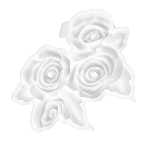 PHENOFICE Rosenschimmel wandverkleidung wand polsterung silikonformen für steine silikonform gießform moul Form für Rosenornamente Rosengießform DIY liefert Blumen-Rosenform Kieselgel Weiß von PHENOFICE