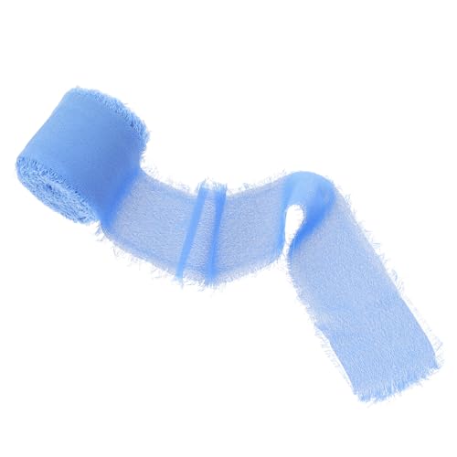 PHENOFICE Schleife seidenband ribbon wedding decoration craft Blumensträuße, die Bänder einwickeln Wickelband Haarbänder für Blumenstrauß zartes Geschenkband Fransenband Polyester Blue von PHENOFICE