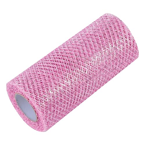 Rollen Diamantmaschenrolle Geschenkband goldenes Paillettenband Stoffspule Tüll Bandrosen Tüllspulen hochzeitsdeko wedding decoration hausdeko Bastelnetz Netzband Polyester Rosa PHENOFICE von PHENOFICE