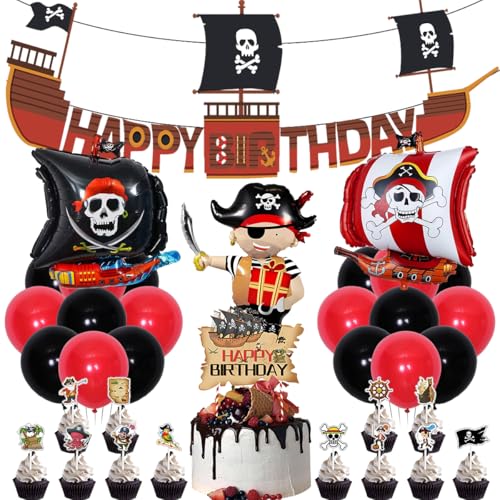 Piratenballons, Piratendekorationen für Kindergeburtstag, 57 Stück Piratendekorationen, Piratenparty Kindergeburtstag, Kindergeburtstagsdekorationen von PHIEZC