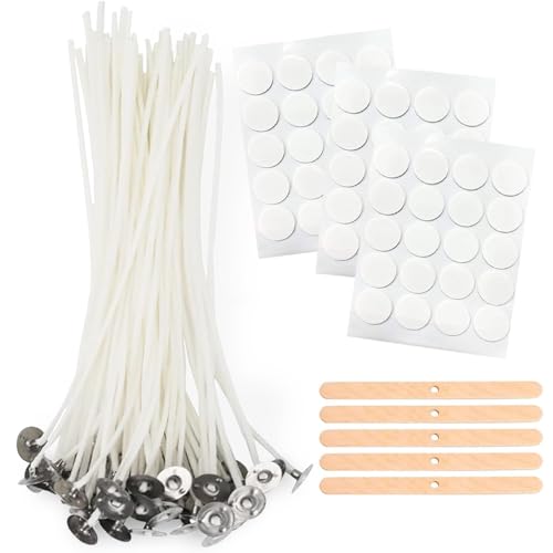 Kerzendochte für Kerzen, 100stk Kerzendocht Set Cotton Dochte für die Kerzenherstellung Candle DIY von PHISGNIO