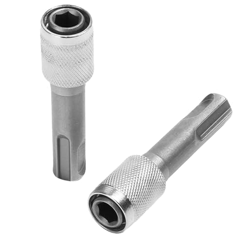 2 Stück Adapter SDS-Plus 1/4'' SDS Plus Drill Bit Adapter Sechskantschaft Konverter Adapter von Rundschaft auf Sechskantschaft Aufnahme für Schlagbohrer Hammerbohrer Silber von PHMNZIP