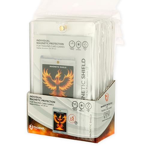 PHOENIX SHIELD - Packung mit 5 magnetischen Schutzfolien 35PT für Spielkarten – Acryl-Gehäuse mit UV-Schutz mit Magnetverschluss von PHOENIX SHIELD