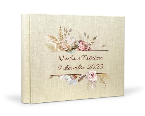 Fotoalbum zum Selbstgestalten, für Fotos im Format 10x13-60 Seiten - Größe 30x25 cm - Geschenk zur Hochzeit zum Hochzeitstag - Ehepaar (Lino, 30x25 60 pagine) von PHOTOCITY