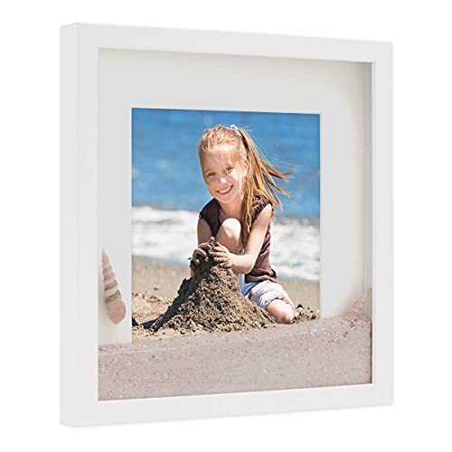 PHOTOLINI 3D-Bilderrahmen zum Befüllen 30x30 cm, Weiß, Bilderrahmen tief mit Passepartout, Objektrahmen für Gegenstände, stabiles MDF-Holz mit Echtglas - zum Basteln und als Geschenk von PHOTOLINI