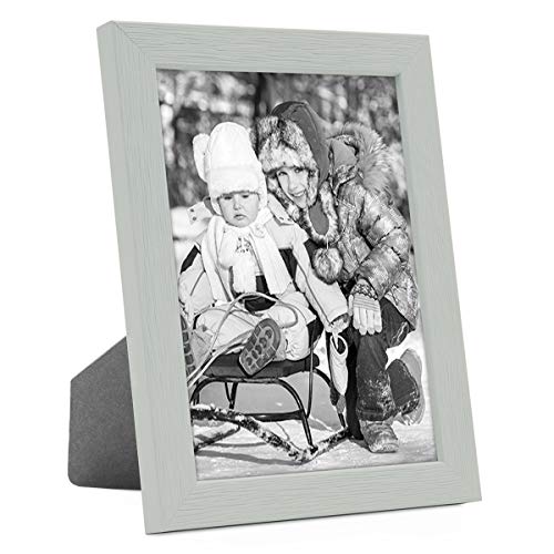 PHOTOLINI Bilderrahmen Kinderzimmer 10x15 cm Grau, Wechselrahmen farbig, Holz, Acrylglas, Made in Germany, zum Aufstellen & Aufhängen, mit Zubehör - für bunte Kinderbilder von PHOTOLINI