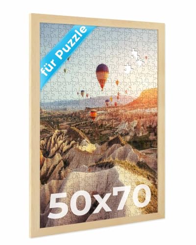 PHOTOLINI Bilderrahmen 50x70 Natur, Puzzle Rahmen 70x50 Holz MDF mit Acrylglas, Bilderrahmen Puzzle 1000 Teile 50x70 zum Aufhängen, Puzzlerahmen 500-1000 Teile - ideal für Ihre Puzzle-Galerie PHOTOLINI Bilderrahmen 50x70 Natur, Puzzle Rahmen 70x50 Holz MDF mit Acrylglas, Bilderrahmen Puzzle 1000 Teile 50x70 zum Aufhängen, Puzzlerahmen 500-1000 Teile - ideal für Ihre Puzzle-Galerie von PHOTOLINI