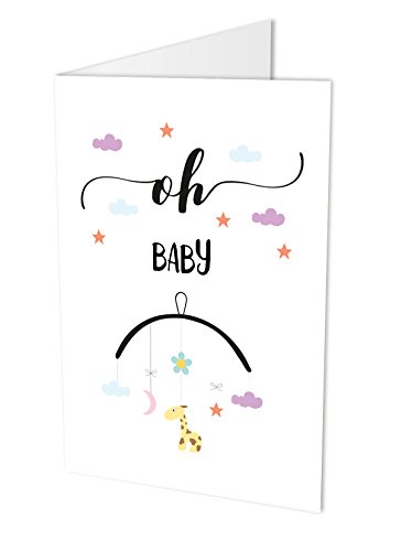 Maxi-Karte "OH BABY", Klappkarte DIN A4 mit Kuvert, Glückwunsch-karte zur Geburt, Geburt, Baby, Geburtskarte von PICSonPAPER