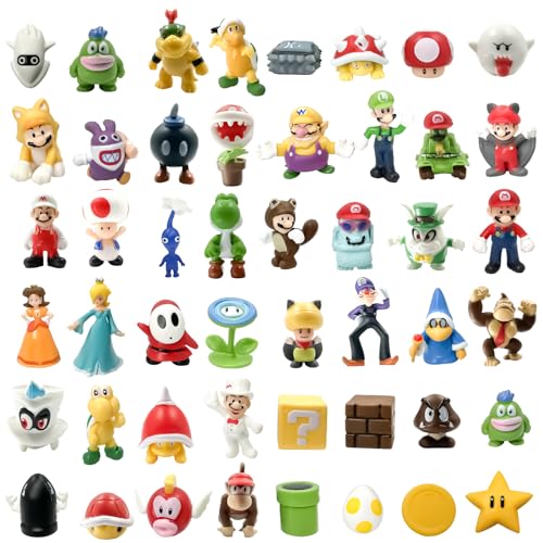 48pcs Figuren, Cartoon Tortendeko, Kuchen Deko, PIIMNT Cartoon Figuren Tortendeko Cartoon Tortenfiguren Cake Topper Geburtstag Cartoon Deko Kindergeburtstag Party Kuchen Deko von PIIMNT