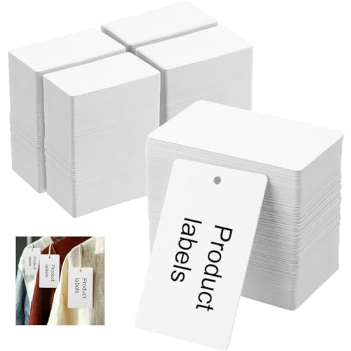 PINGEUI 3000 Stück 4,5 x 7,5 cm weiße Blanko-Geschenkanhänger, unbespanntes Papier, weiß beschreibbare Etiketten, Preisgeschenkanhänger für Einzelhandel, Bekleidungsgeschäfte von PINGEUI