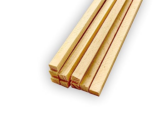 Holzstäbchen vierkant 400x6x6 mm Stäbchen für Basteln und Haushalt (50 Stück) von PINI