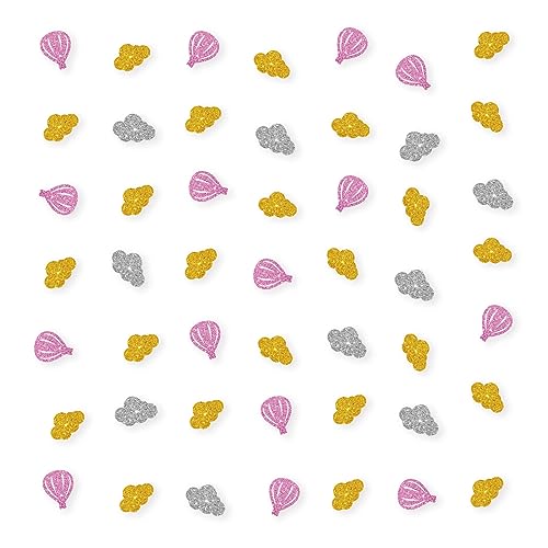 100pcs Heißluftballon Konfetti, Rosa Glitzer Wolke und Heißluftballon Tischdekoration, 1. Geburtstag Papier Streuung für Mädchen Geburtstag, Babyparty, Reise Party Tischdekoration 100pcs Heißluftballon Konfetti, Rosa Glitzer Wolke und Heißluftballon Tischdekoration, 1. Geburtstag Papier Streuung für Mädchen Geburtstag, Babyparty, Reise Party Tischdekoration von PINKAAJ