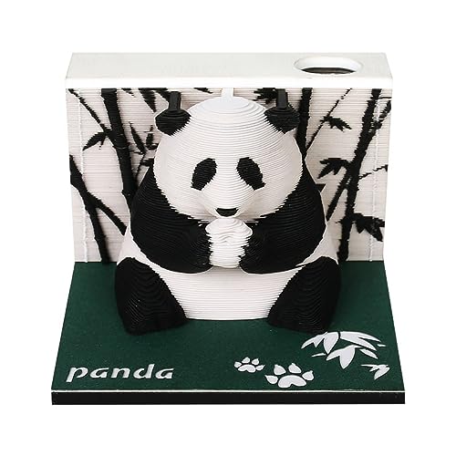 3D-Notizblock, 2024 Tischkalender-Notizblock, Kreativer Tischkalender, DIY-Notizen, Notizblock, 3D-Notizblock, Papierskulptur, Geschenk, 3D-Kunstkalender (Panda) von PINNKL