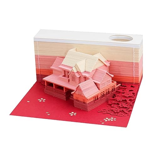 3D-Notizblock, 2024 Tischkalender-Notizblock, Kreativer Tischkalender, DIY-Notizen, Notizblock, 3D-Notizblock, Papierskulptur, Geschenk, 3D-Kunstkalender (Rosa Loft) von PINNKL