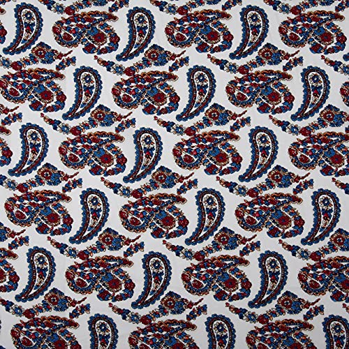 PINSOLA Viskose Stoff Meterware | Modestoff | Viskosestoff | Blusenstoff | 100% Viskose | Winter Paisley - Muster | 1 Stück= 0.5m von PINSOLA