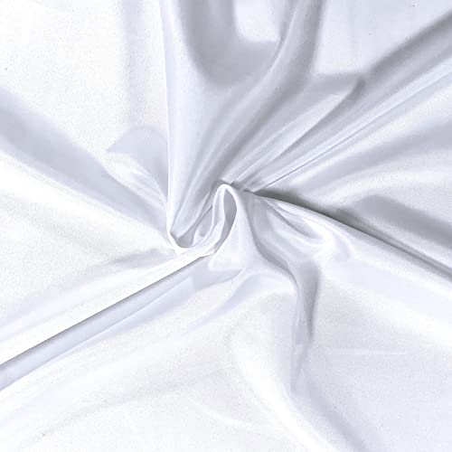 PINaPIN Polyestergewebe Polyesterstoff Zart und glänzend 100% Polyester Stoffe meterware zum nähen Kleiderfutter, Röcke, Kleidung 100x150 cm (Weiß) von PINaPIN