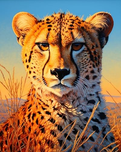 PIPISKY Malen-nach-Zahlen-Set für Erwachsene und Anfänger,Leopard,DIY-Einfaches Acryl-Malen nach Zahlen für Kunst und Handwerk,40x50cm,Ohne Rahmen von PIPISKY