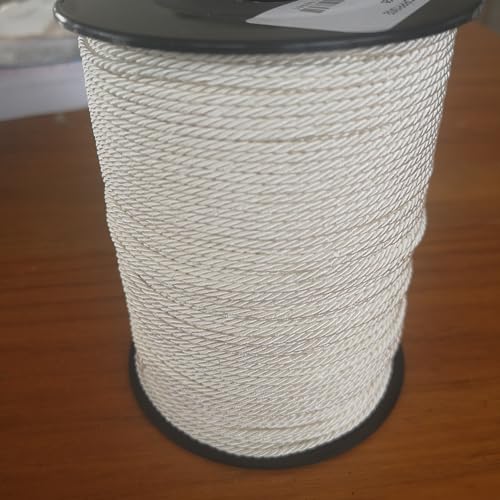 PIZZITALIANI Kordelband ELFENBEIN geflochtene – Durchmesser 2 mm x 100 m, 3-strängiges Kordel, aus Polypropylen mit Baumwollkern, für Handwerk, Dekor, Nähen, Basteln, Armbänder von PIZZITALIANI LACES & RIBBONS SINCE 1953