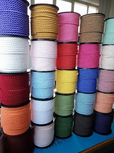 PIZZITALIANI Laces & Ribbons Since 1953 - Gedrehte Kordel für DIY und Heimdekoration | 6 mm Durchmesser | 25 m Länge | Ideal für Makramee und Verpackungen, Raspberry 4467, Baumwolle von PIZZITALIANI LACES & RIBBONS SINCE 1953