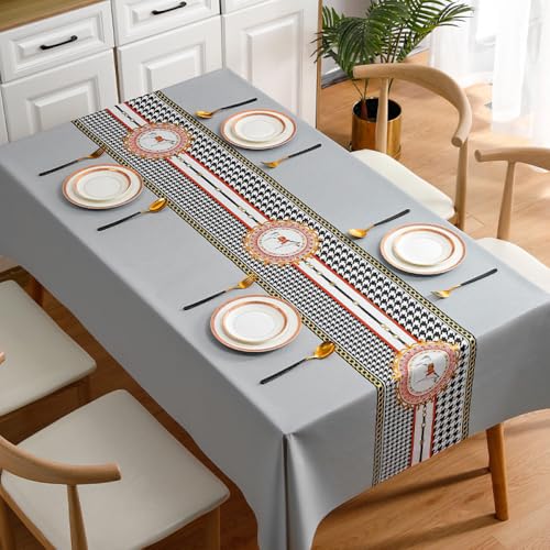 Tischdecke Modern Light Luxury Style Esstischdecke Rechteckige Teetischdecke Picknickmatte Wohnkultur, ZBQ8390 (4),100,160cm von PIZZZENO