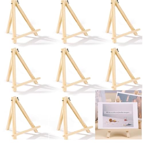 8 Stück Tischstaffelei Holz, 22.86 CM Tragbare Staffeleien, Display-/ Tischstaffelei, Höhenverstellbar, Deko-Ständer, Staffelei Kinder, für Gemälde, Kinder Kunst & Handwerk von PJCFTCWKJ