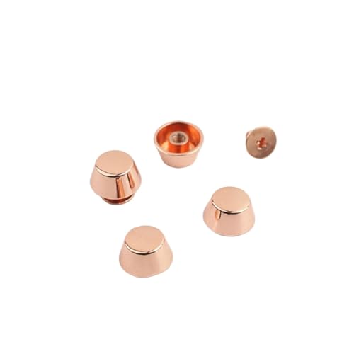 PJQUEKAIPJ 10sets Eimer Form Tasche Basis Füße Stollen Unten Tragen Beständig Schutz Nieten Brieftasche Dekor Knöpfe Leder Handwerk Tasche Teile DIY (Color : Rose Gold) von PJQUEKAIPJ