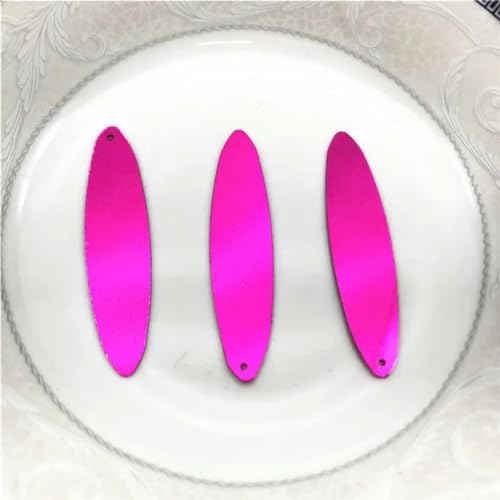 20 g, 180 Stück, 10 x 40 mm, große rechteckige Stange, flache Pailletten mit einem Loch, zum Nähen, für Hochzeitsbasteln, DIY-Kleidungszubehör für Damen – Fuchsia – 150 g von PKINN