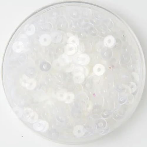 Pailletten, flach, rund, matt, glänzend, 20 g/Los, 3 mm, 4 mm, 5 mm, 6 mm, zum Nähen, Basteln, Damenbekleidungszubehör, transparent, 6 mm, 20 g von PKINN