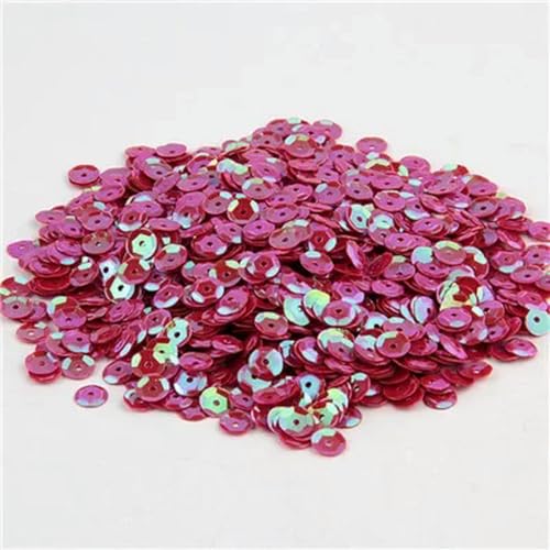 Runde Cup-Pailletten, lose Pailletten, farbige Pailletten, 4 mm, 5 mm, 6 mm Breite, für Hochzeitsnäharbeiten, Basteln, Bekleidungszubehör für Damen, 10 g-AB Rot-4 mm, 10 g, 1500 Stück von PKINN