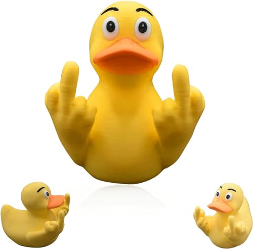 PKKP Middle Finger Duck, Kunsthandwerk aus Kunstharz Mittelfinger Ente, Gartenzwerg Mittelfingerspielzeug Kleine Enten, Small Duck Mittelfinger Deko Streich Geschenke (Gelb) von PKKP