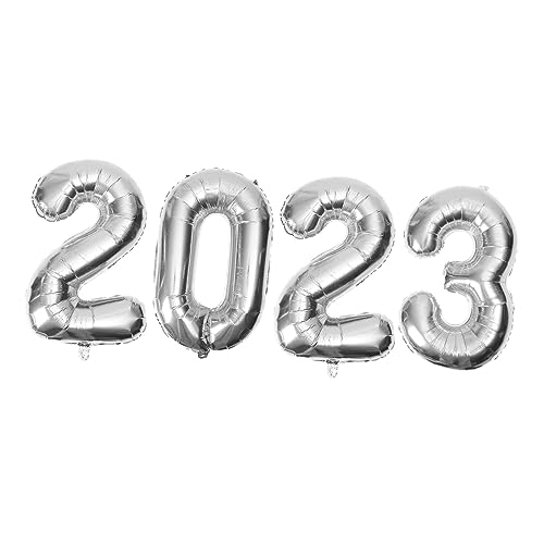 PLAFOPE 1 Satz 2023 2023 Aluminiumfolienballon Metallische Blaue Luftballons Ballons Mit Heliumzahlen Digitale Luftballons Für Geburtstagsfeiern Partyballons Für Das Neue Jahr Silver von PLAFOPE