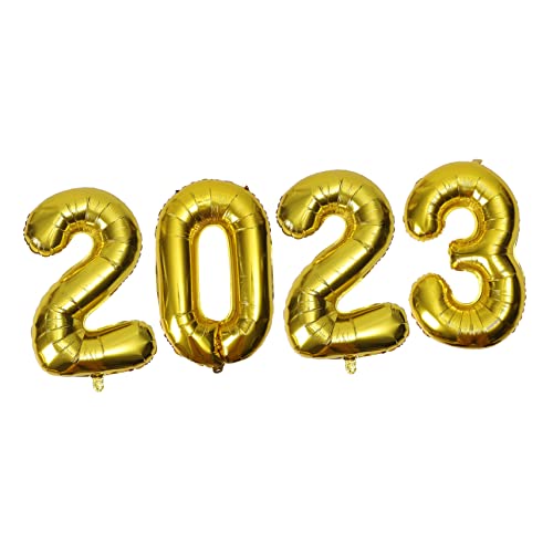 PLAFOPE 1 Satz 2023 2023 Aluminiumfolienballon Neujahrsballons Weihnachtsballon Folienballons Für Das Neue Jahr Ballon-party-dekoration Weihnachten Große Anzahl Luftballons 2023 Neu Golden von PLAFOPE