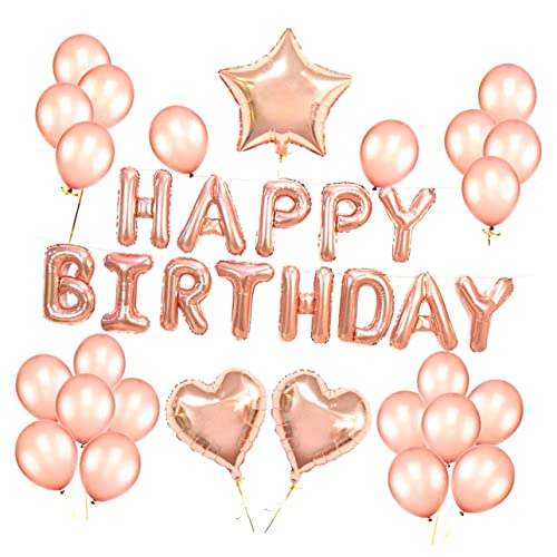 PLAFOPE 1 Satz Ballonanzug Geburtstagsdekoration ballons balongas gebutagsdeko roségoldener Ballon Geburtstagsparty liefert Partyzubehör Buchstaben-Ballon-Banner Aluminiumfolie Rose Gold von PLAFOPE