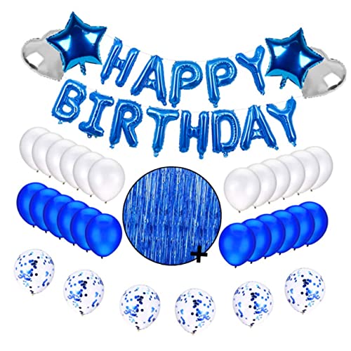 PLAFOPE 1 Satz Luftballons für Geburtstagsfeiern Feier Ballon Geburtstagsballons aus Aluminium weiße Luftballons Herz Dekor buchstaben ballons Partydekorationen Ballons dekorieren Blue von PLAFOPE