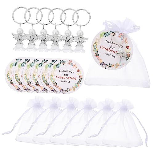 PLAFOPE 1 Set Engel Schlüsselanhänger Babyparty Dankesanhänger Taufe Gastgeschenke Hochzeits Souvenirs Für Gäste Vormund Taufgeschenke Für Gäste Quinceanera Party Dankesanhänger von PLAFOPE