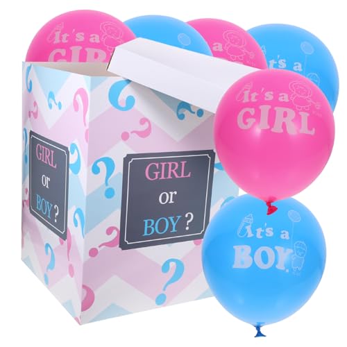 PLAFOPE 1 Set Gender Reveal Ballonbox Für Jungen Oder Mädchen Partydekoration Für Babyparty Und Geschlecht Offenbaren Mit Luftballons Und Konfetti von PLAFOPE