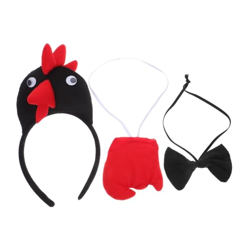 PLAFOPE 1 Set Huhn Haar Hoop Mit Fliege Und Ostern Stirnbänder Cartoon Hahn Haarbänder Ostern Party Kopfschmuck Für Ostern Party von PLAFOPE