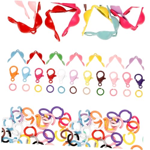 PLAFOPE 1 Set Karabinerverschluss Für Schmuck Perlenspitze Knotenkappen DIY Halskette Biegering DIY Öffnungsring Verbinder Schmuckzubehör Schmuckzubehör DIY Hummerverschlüsse von PLAFOPE