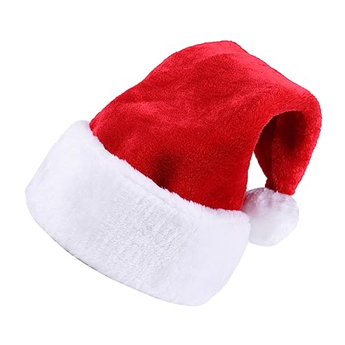 PLAFOPE üsch Weihnachtsmütze Extra Dicke Nikolausmütze Für Erwachsene Und Kuschelige Weihnachtsmütze Party Zubehör Hochwertige Weihnachtsmütze Mit Bommel von PLAFOPE