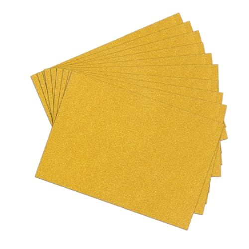 PLAFOPE 10 Stück A4 Glitzer Karton Gold Für DIY Projekte Bastelmaterial Scrapbooking Und Kunsthandwerk Glitzerndes Bastelpapier Für Kreative Ideen von PLAFOPE