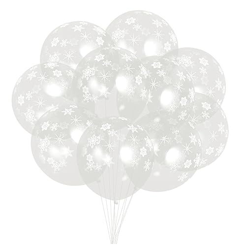 PLAFOPE 100 Stück 12 Transparenter Schneeballon Ballons Weihnachtsschneeflockenballon Weihnachtshochzeitsballon Babyparty-ballon Festlicher Ballon Weihnachtsdekoration Weiß Emulsion von PLAFOPE