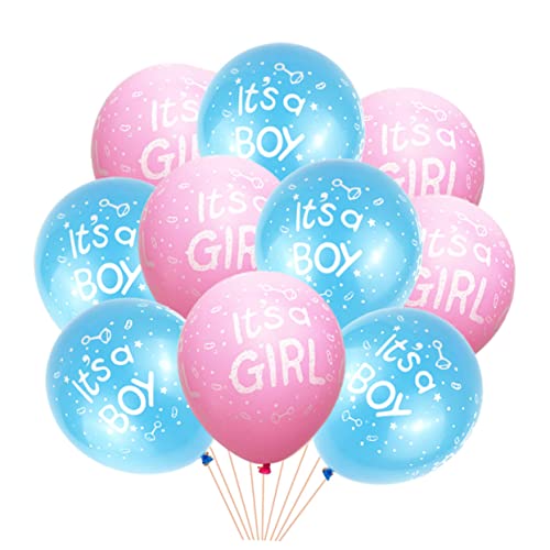 PLAFOPE 100 Stück Latexballons 12 Zoll Für Babyparty „Es Ein Junge Es Ein Mädchen Rosa Und Blau Perfekte Partydekoration Für Jungen Und Mädchen Feiern Hochzeiten Und von PLAFOPE