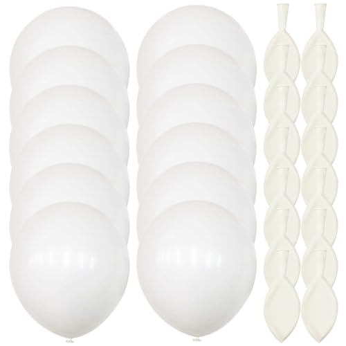 PLAFOPE 100 Stück Weiße Latexballons 12 Zoll Perfekt Für Babyparty Hochzeitsfeier Und Besondere Anlässe Weiße Themenballons Für Stimmungsvolle Dekoration von PLAFOPE